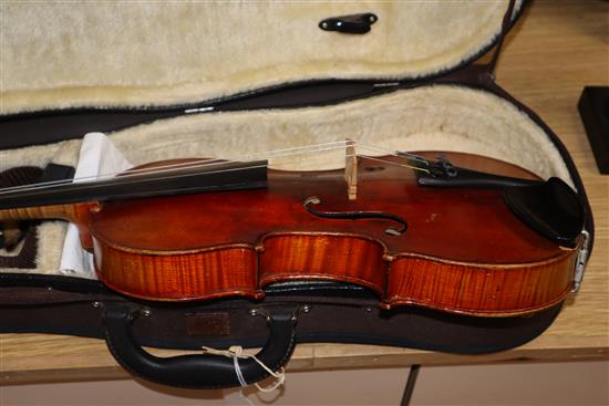 A French violin with internal label circa 1880- repaired